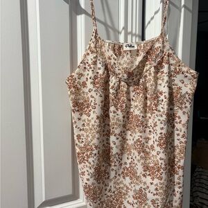 Pulse Women's Cream and Brown Floral Camisole
